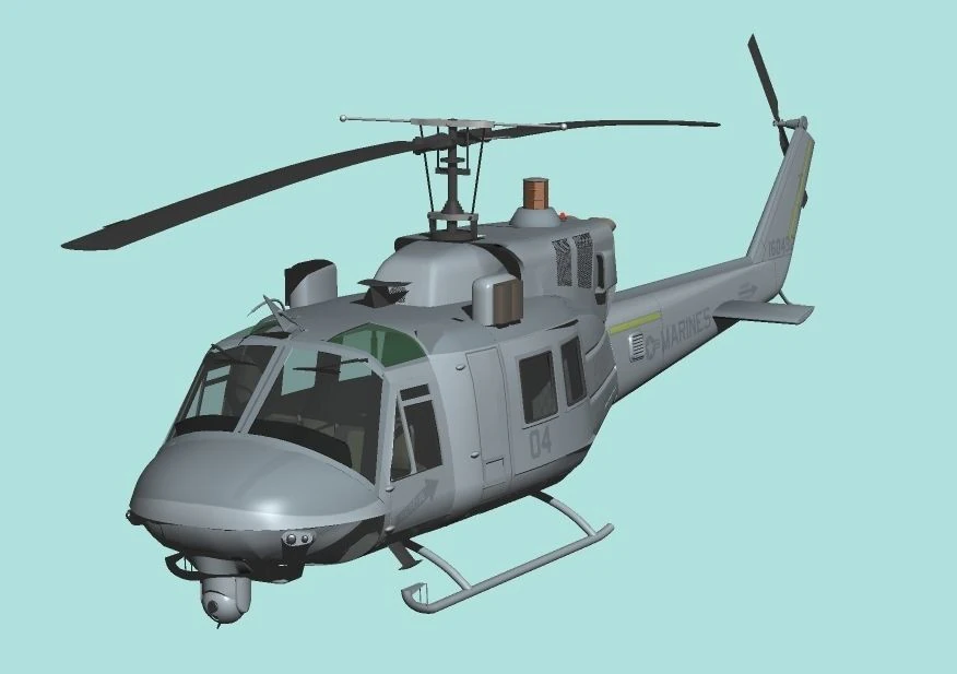 UH-1N Iroquois US Marine Corps 3D Model .c4d .max .obj .3ds .fbx .stl .blend 