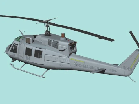 UH-1N Iroquois US Marine Corps 3D Model