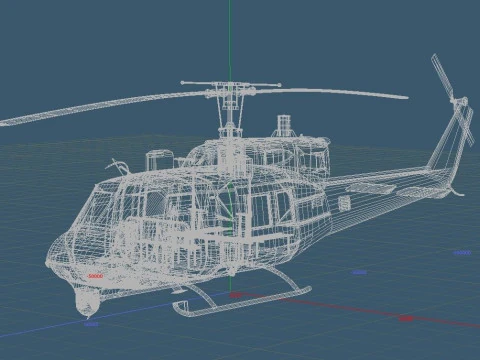 UH-1N Iroquois US Marine Corps 3D Model