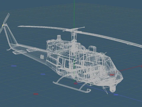 UH-1N Iroquois US Marine Corps 3D Model