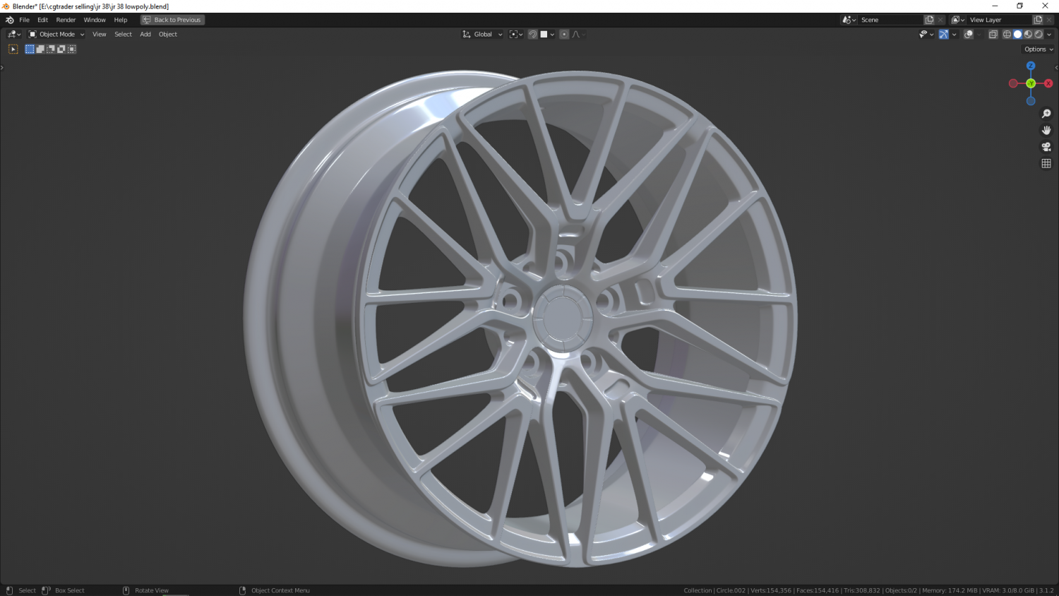 JR 38 Japanese Wheel 3D Модель In Запчасти 3DExport