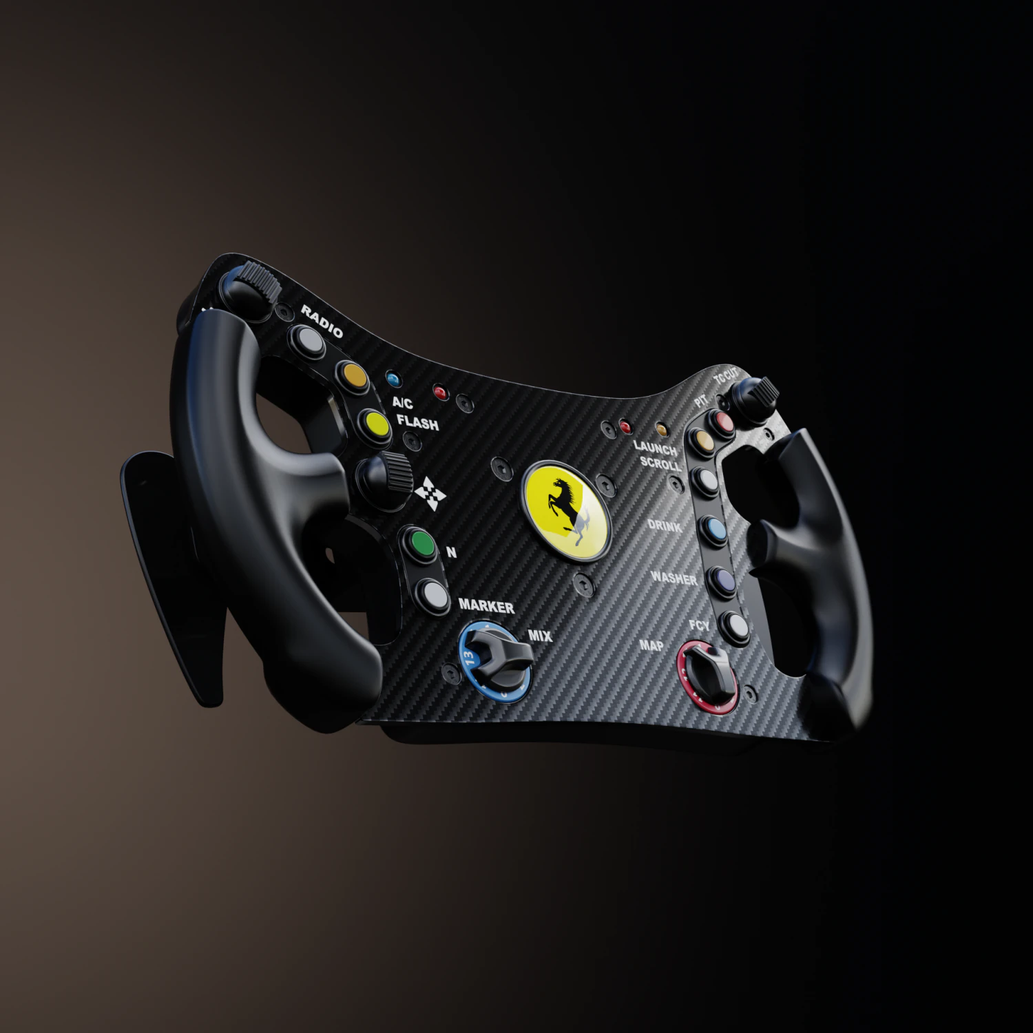 Ferrari 488 GT3 Steering wheel 3D Model .c4d .max .obj .3ds .fbx .stl .blend 