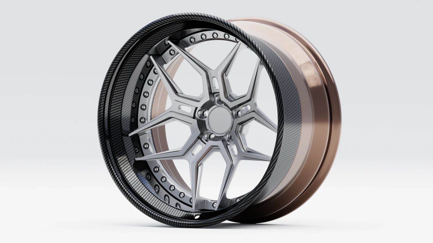 Custom Wheel N5 3D Model .c4d .max .obj .3ds .fbx .stl .blend 