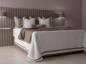 Bed with bedclothes 3D Model