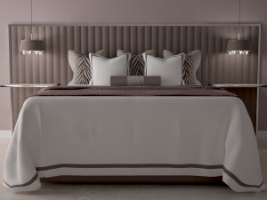Bed with bedclothes 3D Model