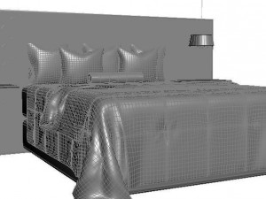 Bed with bedclothes 3D Model