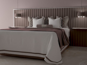 Bed with bedclothes 3D Model