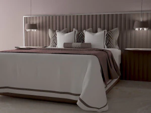 Bed with bedclothes 3D Model