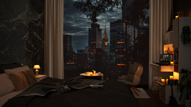 3D Interior Modern Bedroom 3D Model .c4d .max .obj .3ds .fbx .stl .blend 