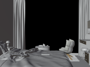 3D Interior Modern Bedroom 3D Model