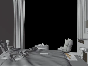 3D Interior Modern Bedroom 3D Model