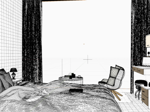 3D Interior Modern Bedroom 3D Model
