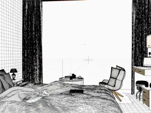 3D Interior Modern Bedroom 3D Model