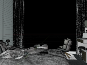 3D Interior Modern Bedroom 3D Model