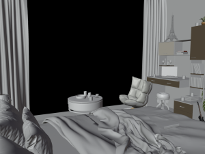 3D Interior Modern Bedroom 3D Model