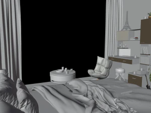 3D Interior Modern Bedroom 3D Model