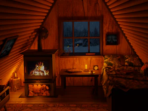 Cozy Hut Bedroom 3D Model