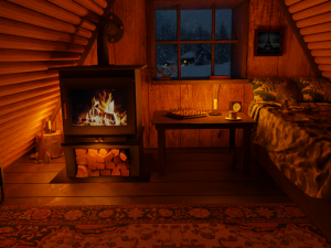 Cozy Hut Bedroom 3D Model