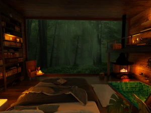 Cena interior do quarto aconchegante Modelo 3D