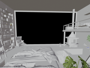 Cozy Bedroom interior scene 3D Model