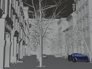 3D Industrial City Block- City Street 3D Model