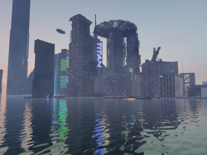 Futuristic City - Ocean City 3D Model