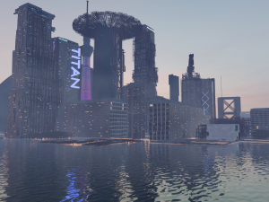 Futuristic City - Ocean City 3D Model