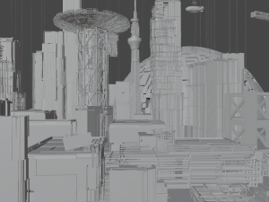 Futuristic City - Ocean City 3D Model
