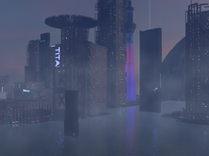 Futuristic City - Ocean City 3D Model
