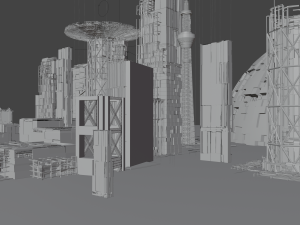 Futuristic City - Ocean City 3D Model