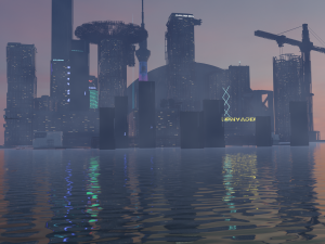 Futuristic City - Ocean City 3D Model