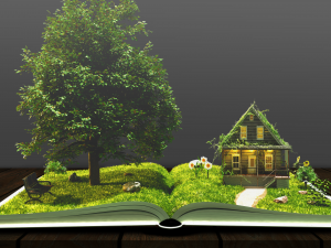 of Magic book with a landscape - Nature 3D Model