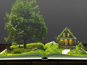 풍경이 있는 마법의 책 - 자연 3D 모델