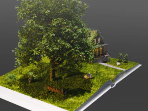 of Magic book with a landscape - Nature 3D Model