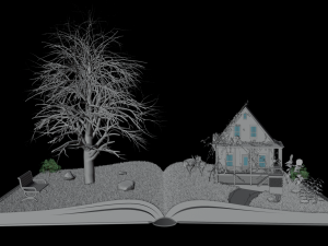 of Magic book with a landscape - Nature 3D Модель