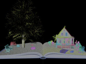 of Magic book with a landscape - Nature 3D Model