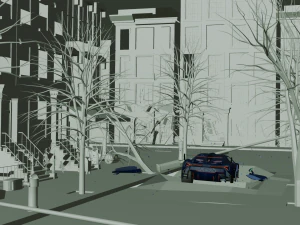 3D Animation of a Jet Fighter Launches a Missile at a Car 3D Model