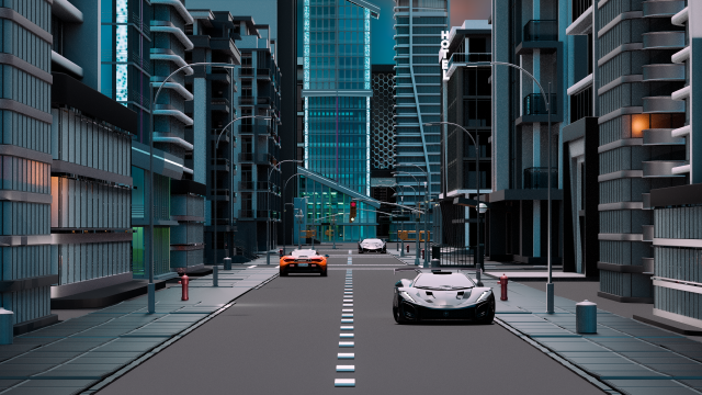 Central Business City 3D Model .c4d .max .obj .3ds .fbx .stl .blend 