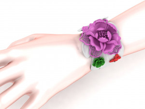 Peony bracelet 3D Baskı Modeli