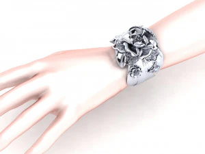 Peony bracelet 3D Print Model