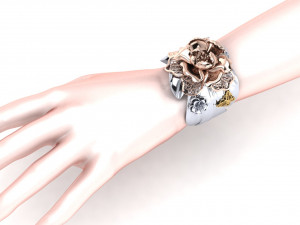 Peony bracelet 3D Baskı Modeli