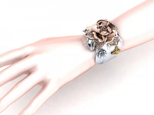 Peony bracelet 3D Print Model