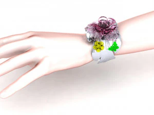 Peony bracelet 3D Print Model