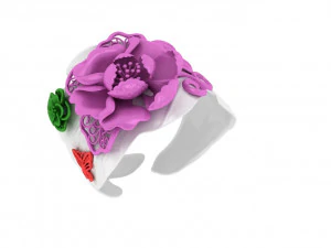 Peony bracelet 3D Print Model