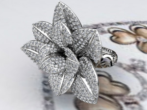 Flower ring 3D Print Model
