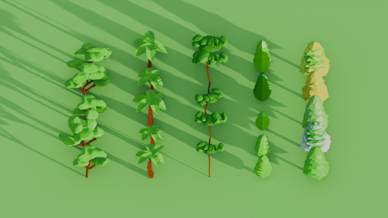 Low Poly Tree Pack Model 3D .c4d .max .obj .3ds .fbx .stl .blend