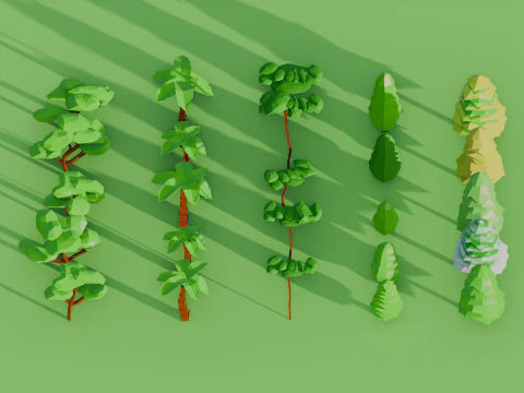 Low Poly Tree Pack 3D Model