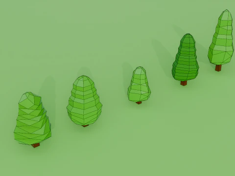 Low Poly Tree Pack 3D Model