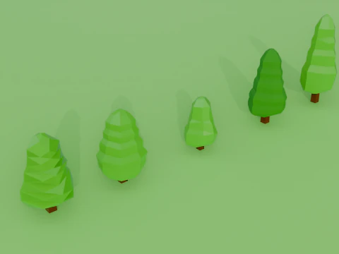 Low Poly Tree Pack 3D Model