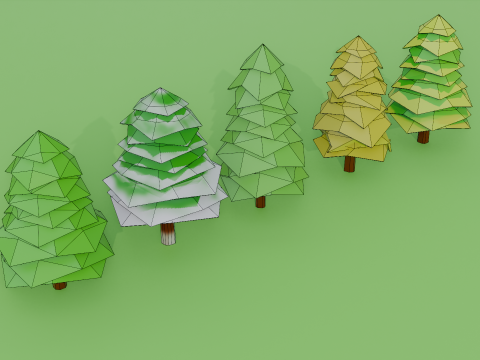 Low Poly Tree Pack Model 3D
